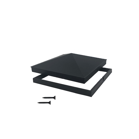 Nuvo Iron 8in x 8in BLACK ALUMINUM ORNAMENTAL PYRAMID POST CAP PCP16